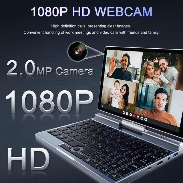 Alt view image 4 of 5 - KOOTIGERS Mini Laptop 8" 2-in-1, Laptop Computer Win 11, Intel N150(up to 3.6GHz), 12GB RAM 1TB SSD, Touchscreen HD, Backlit Keyboard, Wi-Fi 6, USB-C, Lightweight Portable PC for Work/Kids/School