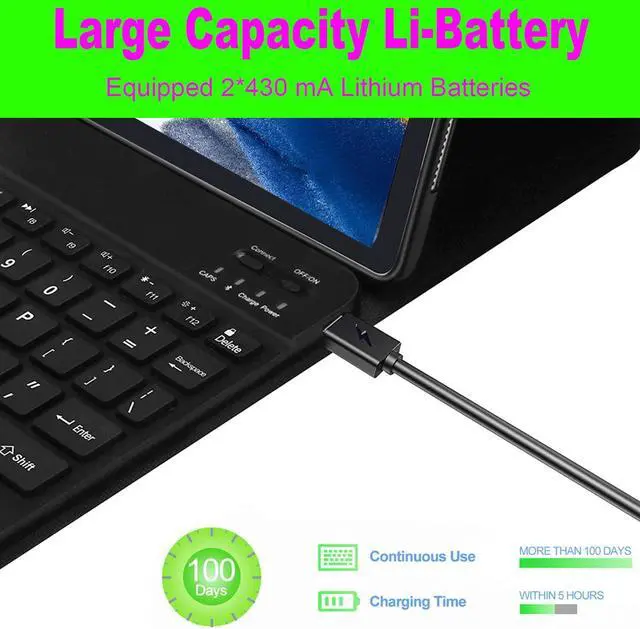 Alt view image 5 of 5 - Keyboard Case for Samsung Galaxy Tab A9 Plus 11 inch (SM-X210/X216/X218) 2023,7 Color Backlite 5G A9+ Keyboard Magnetic Case with S Pen Holder(Black)