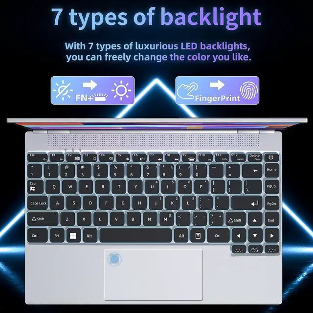 Alt view image 4 of 5 - ZWYING 4 in 1 Laptop[(Win 11 Pro/2019 Office)]  14 inches Full HD Touch Screen Laptop High-Speed Celeron N5105 DDR4 16GB 512GBGB SSD Studio Laptop Color Backlight Keyboard/Type-C (16G+512GB)