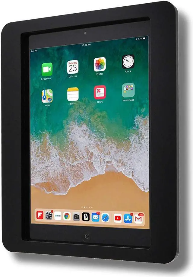 Alt view image 2 of 4 - TABcare Anti-Theft Acrylic VESA Enclosure for Apple iPad Air 9.7" 1st & 2nd gen. with Free Wall Mount Kit & 90-Degree Angle Charge Cable (iPad Air 1/2 9.7", Black)