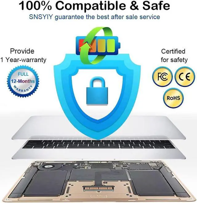 Alt view image 4 of 5 - SNSYIY Battery A1965 for MacBook Air 13 inch Retina A1932 (2018-2019) A2179 2020 (EMC 3184 3302)
