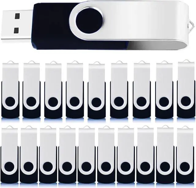 Main image of 4GB USB Flash Drives 20 Pack 4 GB Thumb Drive TATMOHIK 2.0 USB Drives Bulk 4GB Swivel Design Flash Drive Pack with LED Indicator 4 Gig Jump Drive Pack, USB Stick, Memory Stick, Pen Drive, Black Color
