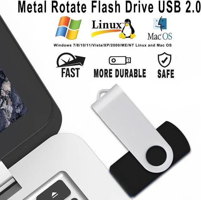 Alt view image 2 of 5 - 4GB USB Flash Drives 20 Pack 4 GB Thumb Drive TATMOHIK 2.0 USB Drives Bulk 4GB Swivel Design Flash Drive Pack with LED Indicator 4 Gig Jump Drive Pack, USB Stick, Memory Stick, Pen Drive, Black Color