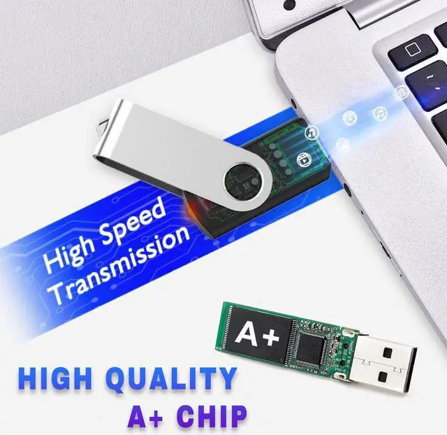 Alt view image 5 of 5 - 4GB USB Flash Drives 20 Pack 4 GB Thumb Drive TATMOHIK 2.0 USB Drives Bulk 4GB Swivel Design Flash Drive Pack with LED Indicator 4 Gig Jump Drive Pack, USB Stick, Memory Stick, Pen Drive, Black Color