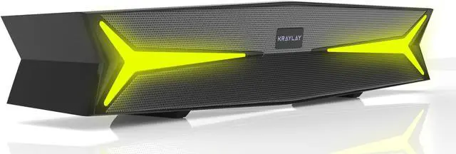 Main image of Kraylay Desktop Soundbar for Computer 15.5 Inches | Bluetooth Soundbar with RGB LED Lights | Clear Bass | AUX, USB, USB-C | Soundbar for Projectors, TVs, Smartphones, Gaming Consoles, & Laptop