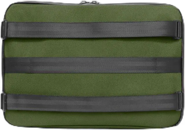 Main image of The Frenchie Co. Speed Briefcase | Green | Work & Travel Computer Briefcase with Collapsible Laptop Stand | Carry it like a backpack or brief | 15.6 in computer | Ballistic Nylon & Italian Leather