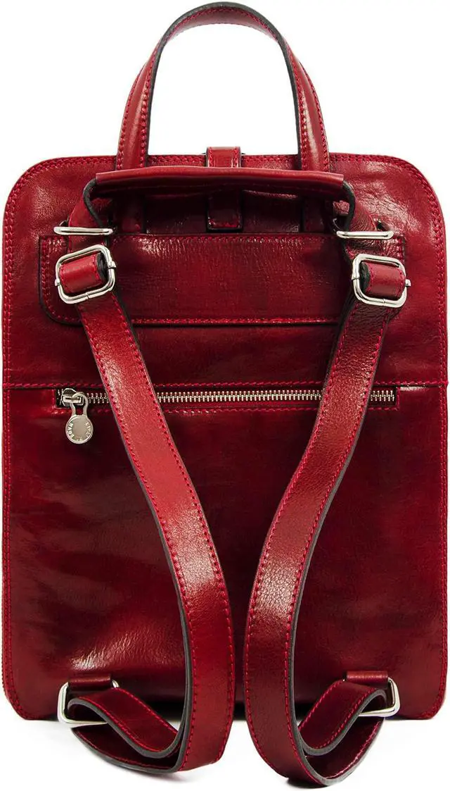 Alt view image 4 of 5 - Time Resistance Leather Backpack Convertible to Shoulder Bag - Handmade For Laptops up to 12 Inches Daybag Rucksack