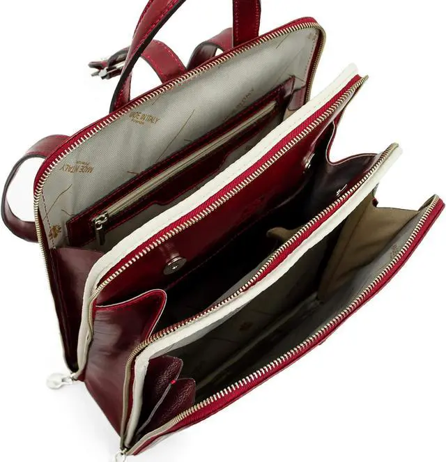 Alt view image 5 of 5 - Time Resistance Leather Backpack Convertible to Shoulder Bag - Handmade For Laptops up to 12 Inches Daybag Rucksack