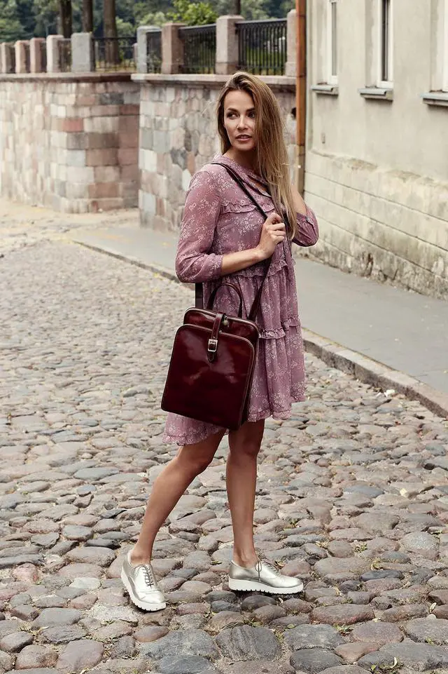 Alt view image 3 of 5 - Time Resistance Leather Backpack Convertible to Shoulder Bag - Handmade For Laptops up to 12 Inches Daybag Rucksack