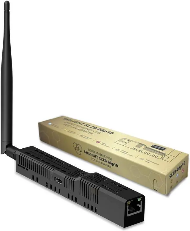 Main image of SMLIGHT SLZB-06P10 - Zigbee 3.0 to Ethernet,USB,and WiFi Gateway Coordinator with PoE,Universal Zigbee USB Gateway for Home Assistant/ Zigbee2MQTT/ZHA,Wireless Zigbee 3.0 USB Adapter