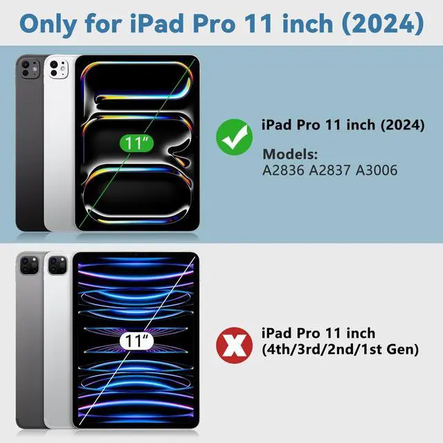 Alt view image 2 of 5 - TQQ for iPad Pro 11-inch (M4) 2024 Case with Keyboard, Keyboard Case for iPad Pro 11-inch (M4), Detachable - Pencil Holder - Flip Stand Cover - Case for iPad Pro 11-inch (M4) (Blue)
