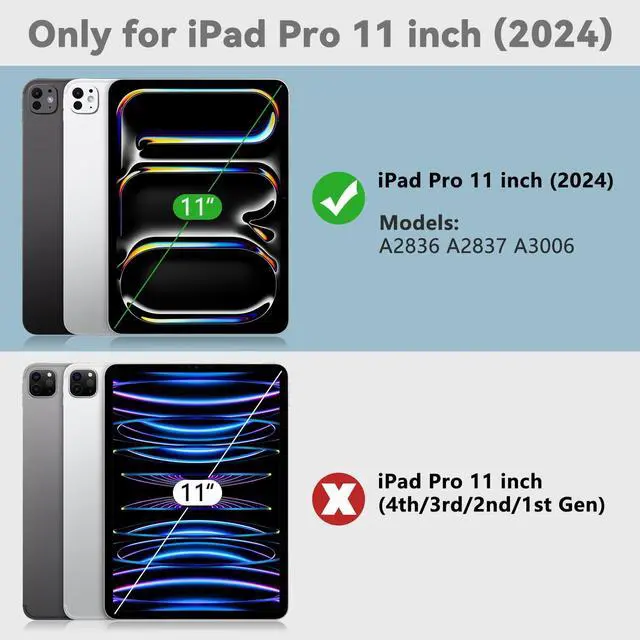 Alt view image 2 of 5 - TQQ for iPad Pro 11-inch Case with Keyboard (M4, 2024), iPad Pro 11" (5th Generation) Keyboard Case - Magnetic Wireless Detachable Keyboard Cover with Pencil Holder (Gray)