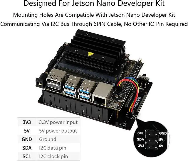 Alt view image 2 of 5 - Uninterruptible Power Supply UPS Module for Jetson Nano Developer Kit B01, Support Charge and Power Output at The Same Time Stable 5V 2.5A Power Output Real Time OLED Monitor Safe and Stable Circuit