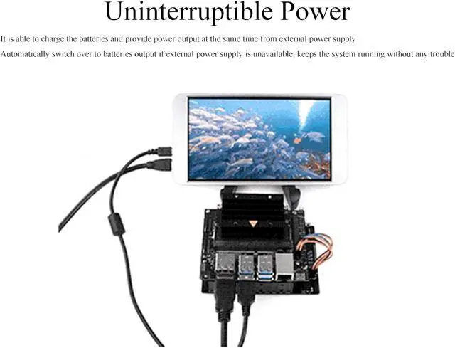 Alt view image 5 of 5 - Uninterruptible Power Supply UPS Module for Jetson Nano Developer Kit B01, Support Charge and Power Output at The Same Time Stable 5V 2.5A Power Output Real Time OLED Monitor Safe and Stable Circuit