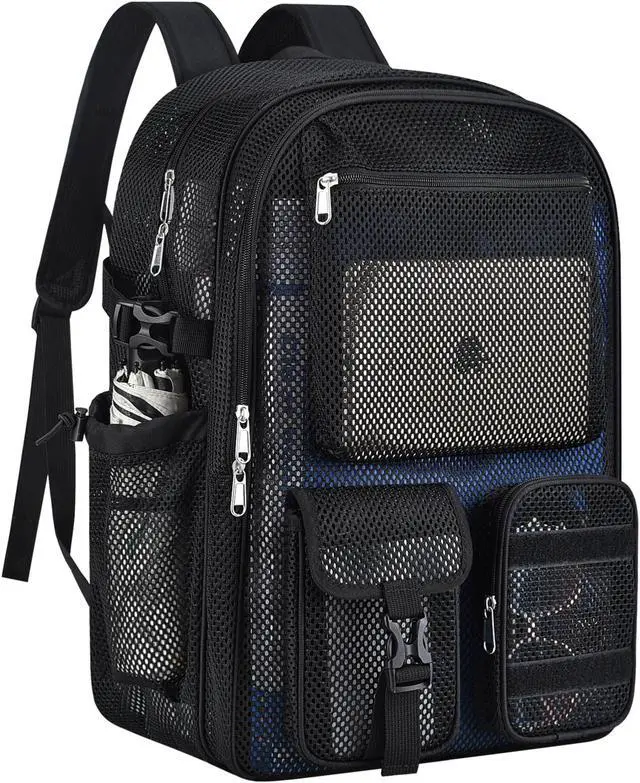 Main image of Mesh Backpack for School, 36L Large Heavy Duty Mesh Backpacks for Adults Girls Boys Kids with Inner Laptop Compartment, Mesh Schoolbag for Outdoor Hiking Beach