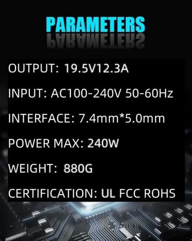 Alt view image 2 of 5 - SLRIOYS 240W AC Adapter Compatible with Dell G15 G16 G7 G5 G3 Series 5500 5550 5535 5587 7500 7588 7590 7770 7790 7620 3500 3579 3590 5510 5511 5515 5521 5520 5530 5590 5505 3779 Laptop Charger