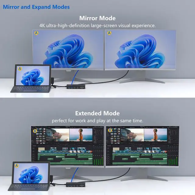 Alt view image 3 of 5 - New Microsoft Surface Dock 2 with 4K HDMI+VGA, 11 in 1 Microsoft Surface Docking Station for Microsoft Surface Pro 11/10/9/8/X/7/6/5/4/3,Surface Laptop 6/5/4/3/2/1,Surface Laptop Go 3/2/1,Surface Book