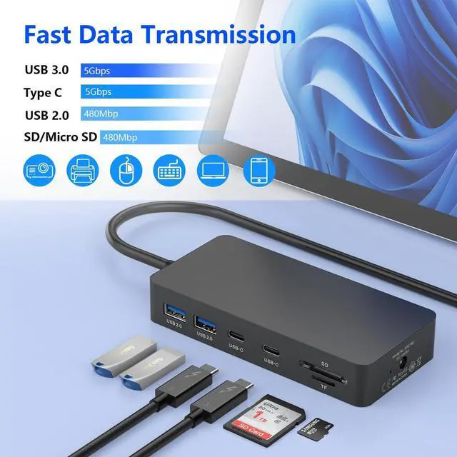 Alt view image 5 of 5 - New Microsoft Surface Dock 2 with 4K HDMI+VGA, 11 in 1 Microsoft Surface Docking Station for Microsoft Surface Pro 11/10/9/8/X/7/6/5/4/3,Surface Laptop 6/5/4/3/2/1,Surface Laptop Go 3/2/1,Surface Book
