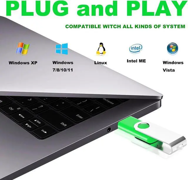 Alt view image 4 of 5 - 64GB Swivel USB 2.0 Flash Drive 10Pack USB Drive 64GB Pack of 10 USB Memory Stick Bulk - Portable Thumb Drive 64GB 10 Pack for Data Storage and File Sharing in Home & Office(64GB USB Stick 1O Pack)