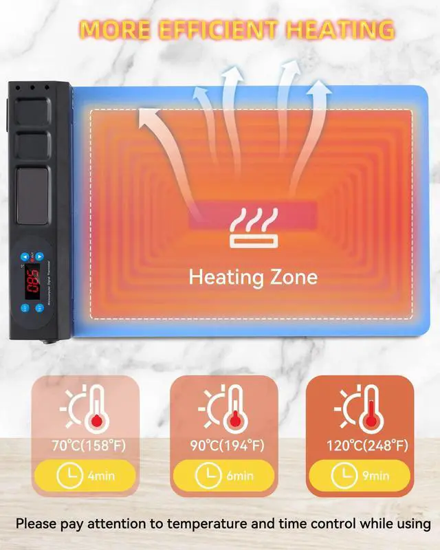 Alt view image 3 of 5 - Spolehli Heating Pad with Built-in Led Light, Fast Heat Plate LCD Screen Separator Machine for Phone Ipad Repair 14.2" Heat Mat Screen Removal Tool with Accessory Storage (110V/220V)