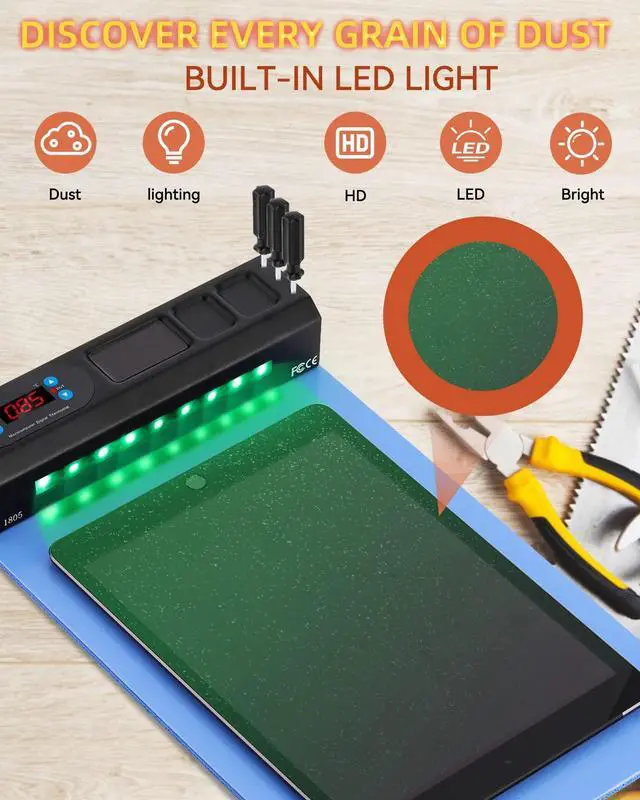 Alt view image 2 of 5 - Spolehli Heating Pad with Built-in Led Light, Fast Heat Plate LCD Screen Separator Machine for Phone Ipad Repair 14.2" Heat Mat Screen Removal Tool with Accessory Storage (110V/220V)