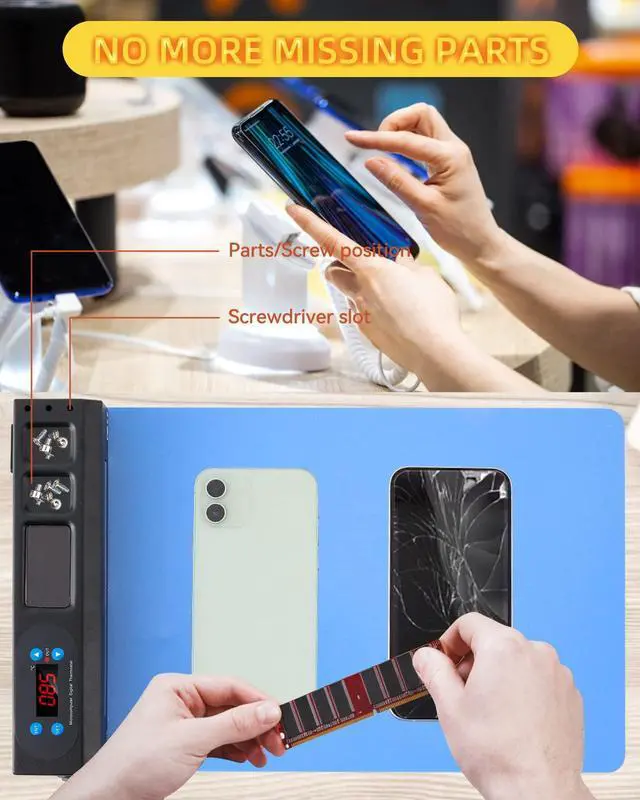 Alt view image 5 of 5 - Spolehli Heating Pad with Built-in Led Light, Fast Heat Plate LCD Screen Separator Machine for Phone Ipad Repair 14.2" Heat Mat Screen Removal Tool with Accessory Storage (110V/220V)