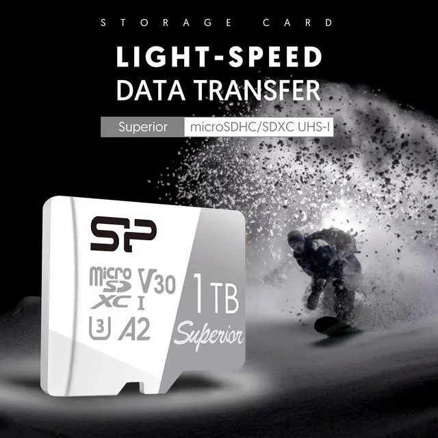 Alt view image 3 of 5 - Silicon Power 1TB Superior Micro SDXC UHS-I (U3) 4K A2,High Speed MicroSD Card with Adapter SU001TBSTXDA2V20AC