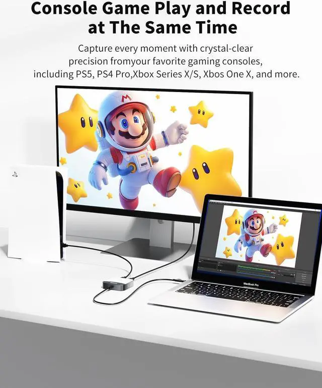 Alt view image 3 of 5 - Capture Card for Nintendo Switch, 4K Audio Video Capture Card, USB C 3.0 1080P 60FPS HDMI Recorder for Gaming/Live Streaming/Video Conference, Works for Nintendo Switch/PS5/Xbox/OBS/Camera/PC