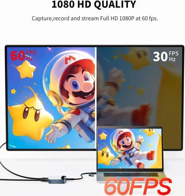 Alt view image 4 of 5 - Capture Card for Nintendo Switch, 4K Audio Video Capture Card, USB C 3.0 1080P 60FPS HDMI Recorder for Gaming/Live Streaming/Video Conference, Works for Nintendo Switch/PS5/Xbox/OBS/Camera/PC