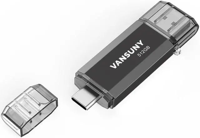 Main image of Vansuny 512GB Type C Flash Drive 2 in 1 OTG USB 3.0 + USB C Memory Stick with Keychain Dual Thumb Photo Stick Jump Drive for Android Smartphone, Computers