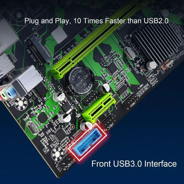 Alt view image 4 of 5 - Vikye ATX Motherboard, B75 HM LGA 1155 Slot DDR3 × 4 64GB Mining Motherboard, 24 PIN + 4PIN Power, USB 3.0 × 2, USB 2.0 × 4, M.2 NVME PCIe X16 Motherboard