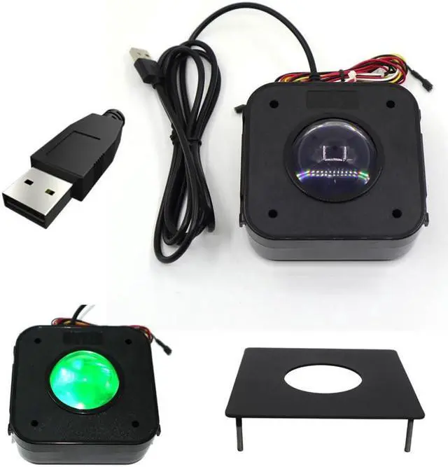Main image of USB Arcade Game Trackball Mouse Illuminated LED Round 4.5cm USB Connector with Bracket Kit