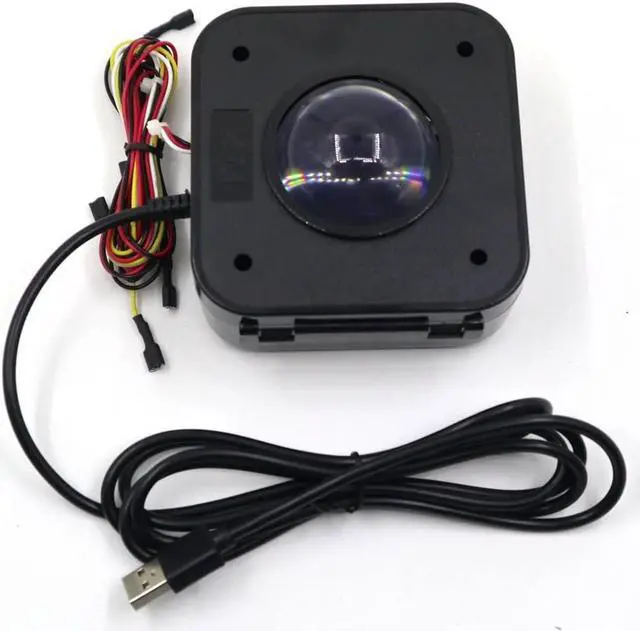 Alt view image 2 of 5 - USB Arcade Game Trackball Mouse Illuminated LED Round 4.5cm USB Connector with Bracket Kit