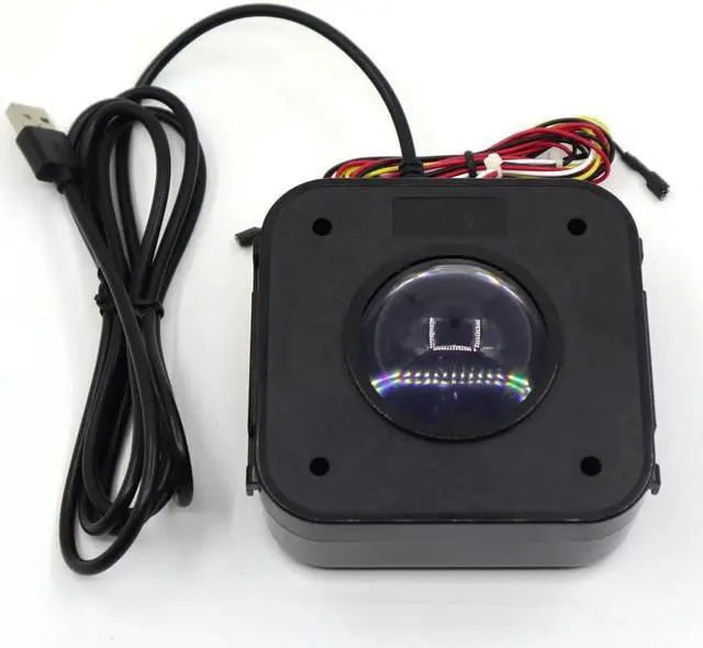 Alt view image 4 of 5 - USB Arcade Game Trackball Mouse Illuminated LED Round 4.5cm USB Connector with Bracket Kit
