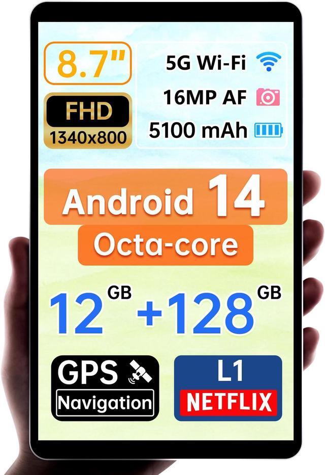 Main image of Topsand 2025 8.7 inch Android 14 Tablet Slim & Light Mini Tablets with 16MP Camera Octa-core Processor 12GB RAM + 128GB ROM 1340 * 800 HD IPS Display Small Tablet with GPS, 2.4G/5G WiFi BT5
