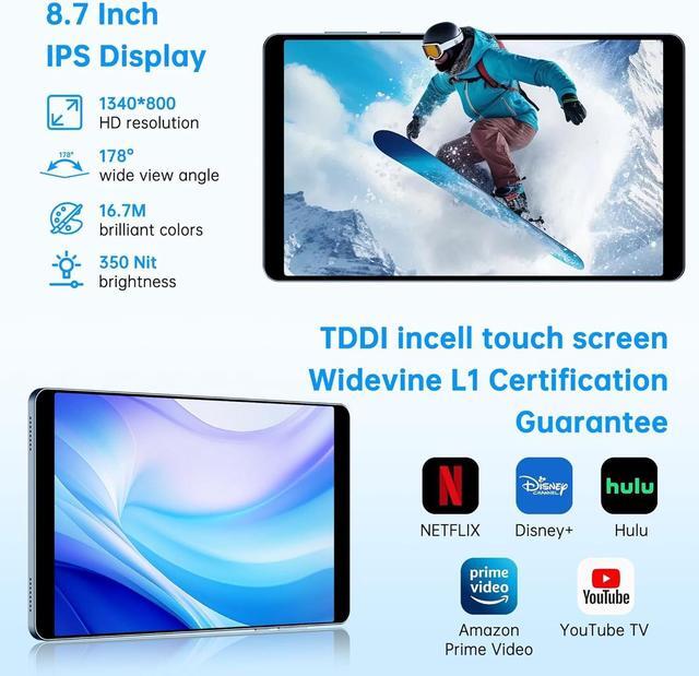 Alt view image 3 of 5 - Topsand 2025 8.7 inch Android 14 Tablet Slim & Light Mini Tablets with 16MP Camera Octa-core Processor 12GB RAM + 128GB ROM 1340 * 800 HD IPS Display Small Tablet with GPS, 2.4G/5G WiFi BT5