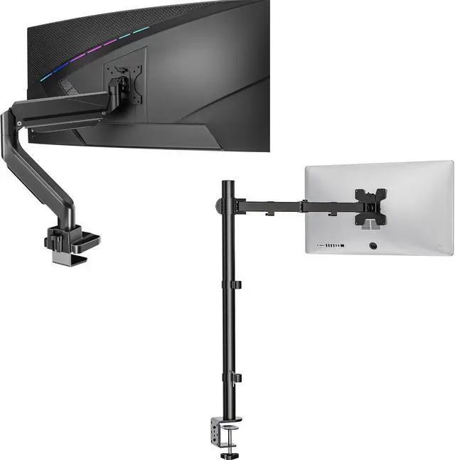 Main image of WALI Bundles-WALI Single Monitor Gas Spring Desk Mount+Extra Tall Single Monitor Mount