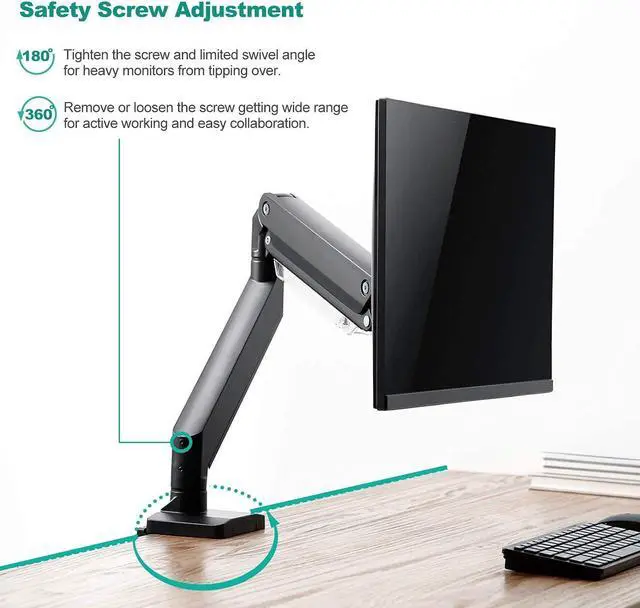 Alt view image 5 of 5 - WALI Bundles-WALI Single Monitor Gas Spring Desk Mount+Extra Tall Single Monitor Mount