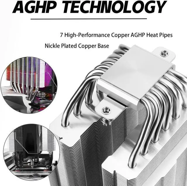 Alt view image 3 of 5 - Thermalrlght Phantom Spirit 120 SE ARGB CPU Air Cooler,7 Heat Pipes CPU Cooler,Dual 120mm TL-C12B-S V2 PWM Fan,AGHP 4.0 Technilogy,S-FDB Bearing,for AMD AM4 AM5/Intel 1700/1150/1151/1200/1851