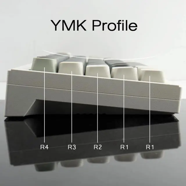 Alt view image 4 of 5 - TYRIXKI PBT Double Shot Keycaps 172 Keys YMK Profile Keycaps, Classic Retro White Grey Dye Sublimation Cool Custom Keycaps for Cherry Gateron MX Swithes Mechanical Keyboards