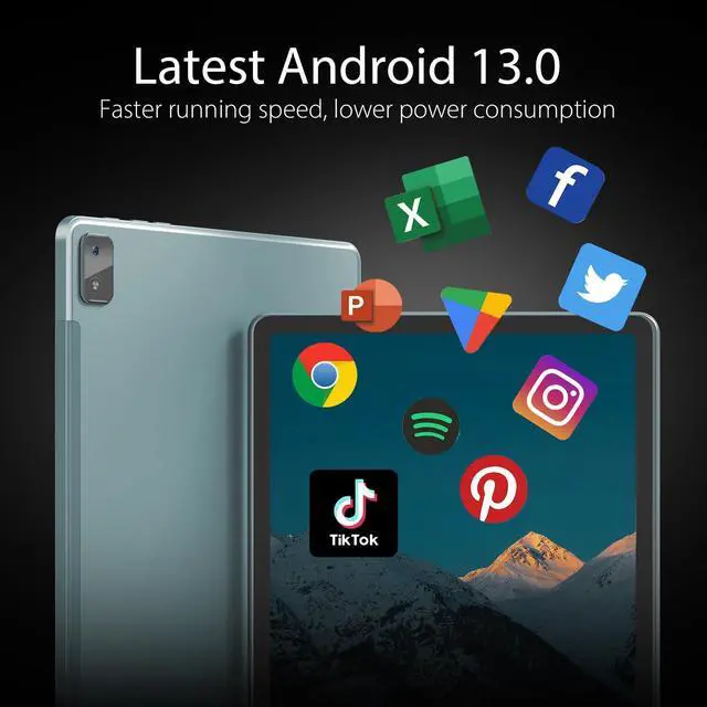 Alt view image 4 of 5 - Android 13 Tablet, 11 Inch, 6+8GB (Expanded) RAM 256GB ROM Tablets with Octa-Core Processor, 2K Full HD Display, 13MP+5MP Dual Camera, Bluetooth 5.0, 7500mAh Battery, 2.4G+5G WiFi, Dual SIM,GPS