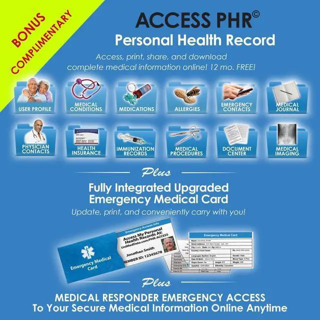Alt view image 4 of 5 - Elite II USB Medical Alert Bracelet - Hypoallergenic Silicone Wristband w/ 2GB Waterproof Flash Drive, Engraved ID Plate, and Emergency Medical Card - Access to Personal Health Record Portal, Red