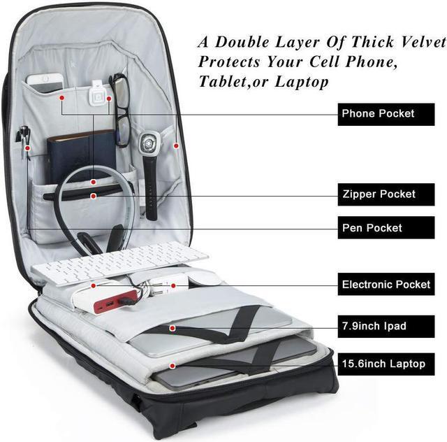 Alt view image 3 of 5 - KORIN ClickPack - Anti Theft Travel Backpack Laptop Backpack 15.6 inch with USB Charging Port Large Capacity Waterproof TSA Business Travel Backpack Bag