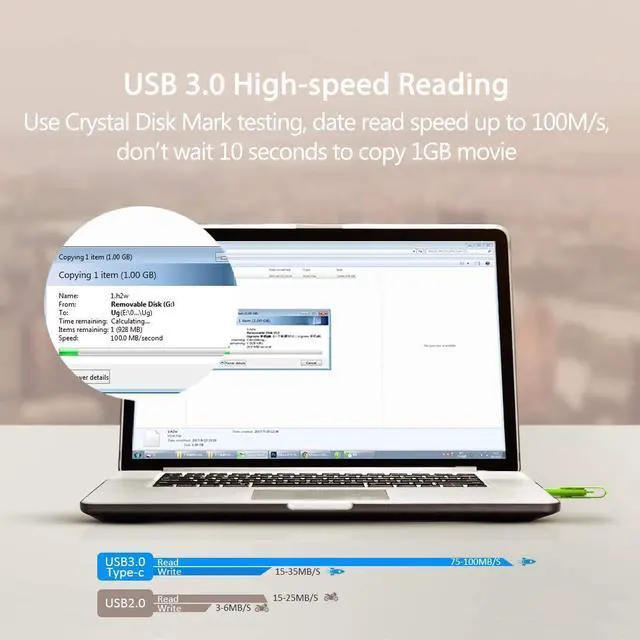 Alt view image 5 of 5 - leizhan 512GB USB-C Flash Drive, Type-C USB Drive 3.0 for Samsung Galaxy Note10, S10,Note 9, S9, Note 8,S8,Google Pixel, Green