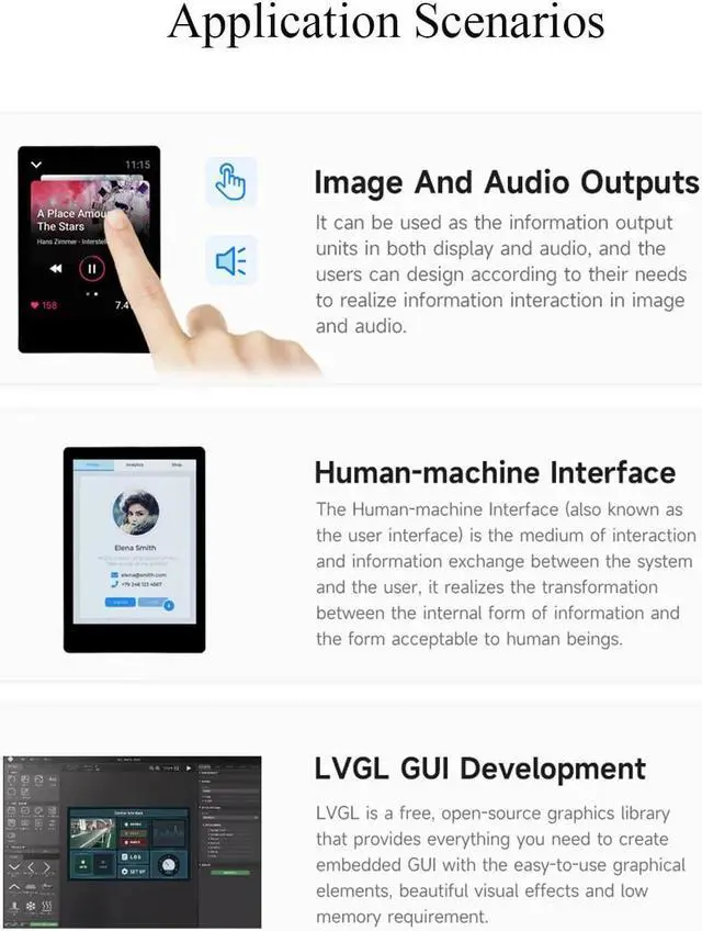 Alt view image 5 of 5 - ESP32-S3 Development Board with 2.8inch Capacitive Touch Screen 240x320 IPS Display, 32-bit LX7 Dual-Core Processor, Support W-i-F-i & Blue-Tooth,Multiple Peripherals Interfaces, with 2030 Speaker