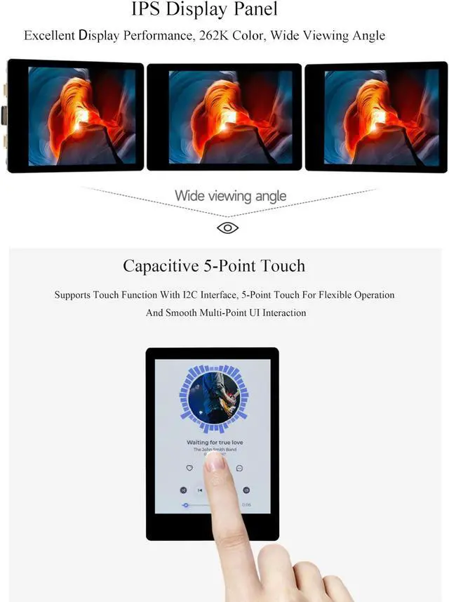 Alt view image 4 of 5 - ESP32-S3 Development Board with 2.8inch Capacitive Touch Screen 240x320 IPS Display, 32-bit LX7 Dual-Core Processor, Support W-i-F-i & Blue-Tooth,Multiple Peripherals Interfaces, with 2030 Speaker