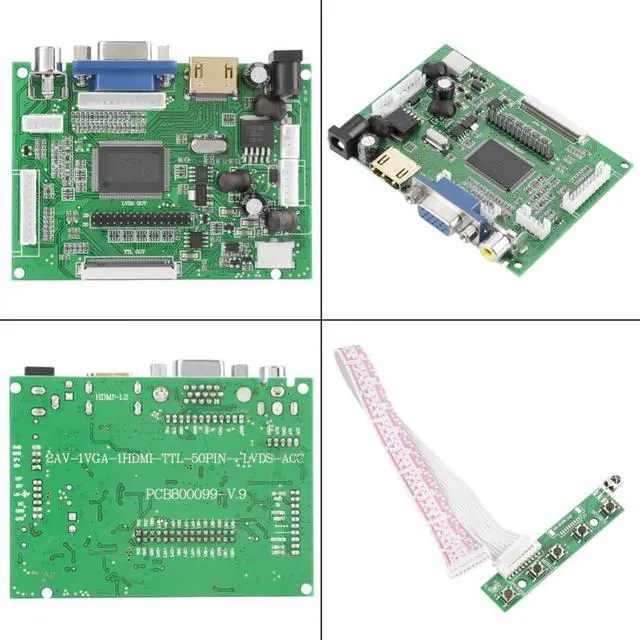 Alt view image 4 of 5 - Vikye 7 Inch LCD TFT Display, 1024 x 600 HDMI VGA Monitor Screen Kit for Raspberry Pi 3/2 or Computer Display