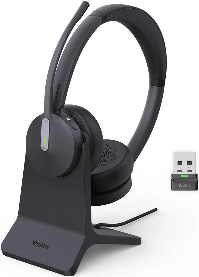 Main image of Yealink BH70 with Stand Wireless Bluetooth Headset with Microphone for Work, up to 35h Talking Battery Life, 3 Noise Cancellation Mics, Teams Certified, <=90min Fast Charging, NO Power Adapter Needed