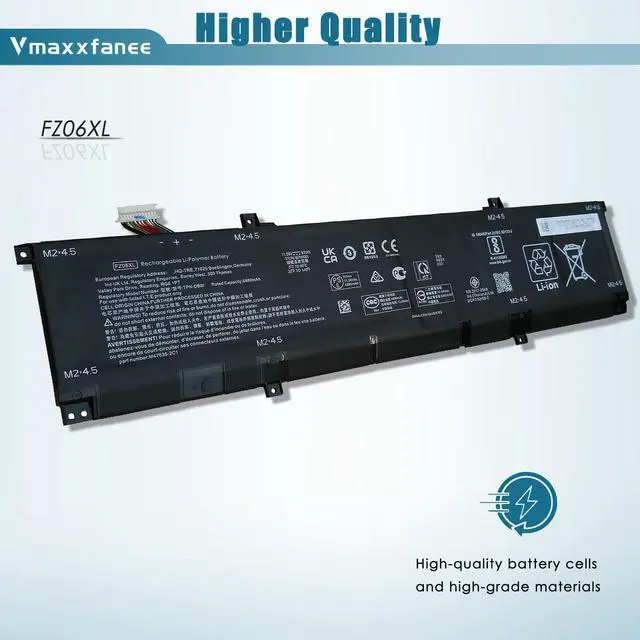Alt view image 3 of 5 - Vmaxxfanee FZ06XL Laptop Battery 83Wh Replacement for HP Envy 16-H0000 16-h0000ne 16-h0001TX 16-h0000TX Spectre X360 2-in-1 16-F0000 Series M47636-2D1 TPD-DB01 M48025-005 FZ06083XL 6880mAh 11.58V