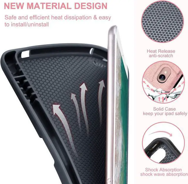 Alt view image 5 of 5 - Keyboard Case for iPad Air 3rd 10.5" 2019/iPad Pro 10.5" 2017/ iPad 9th 8th 7th Gen - Slim Shell Stand Protective Cover/Magnetic Detachable Wireless Bluetooth Backlit Keyboard with Pencil Holder, Pink